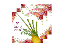 מפיות חג שמח לסוכות 20 יח' - לבן